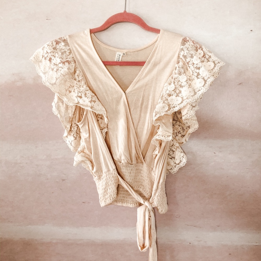 Lace tie top